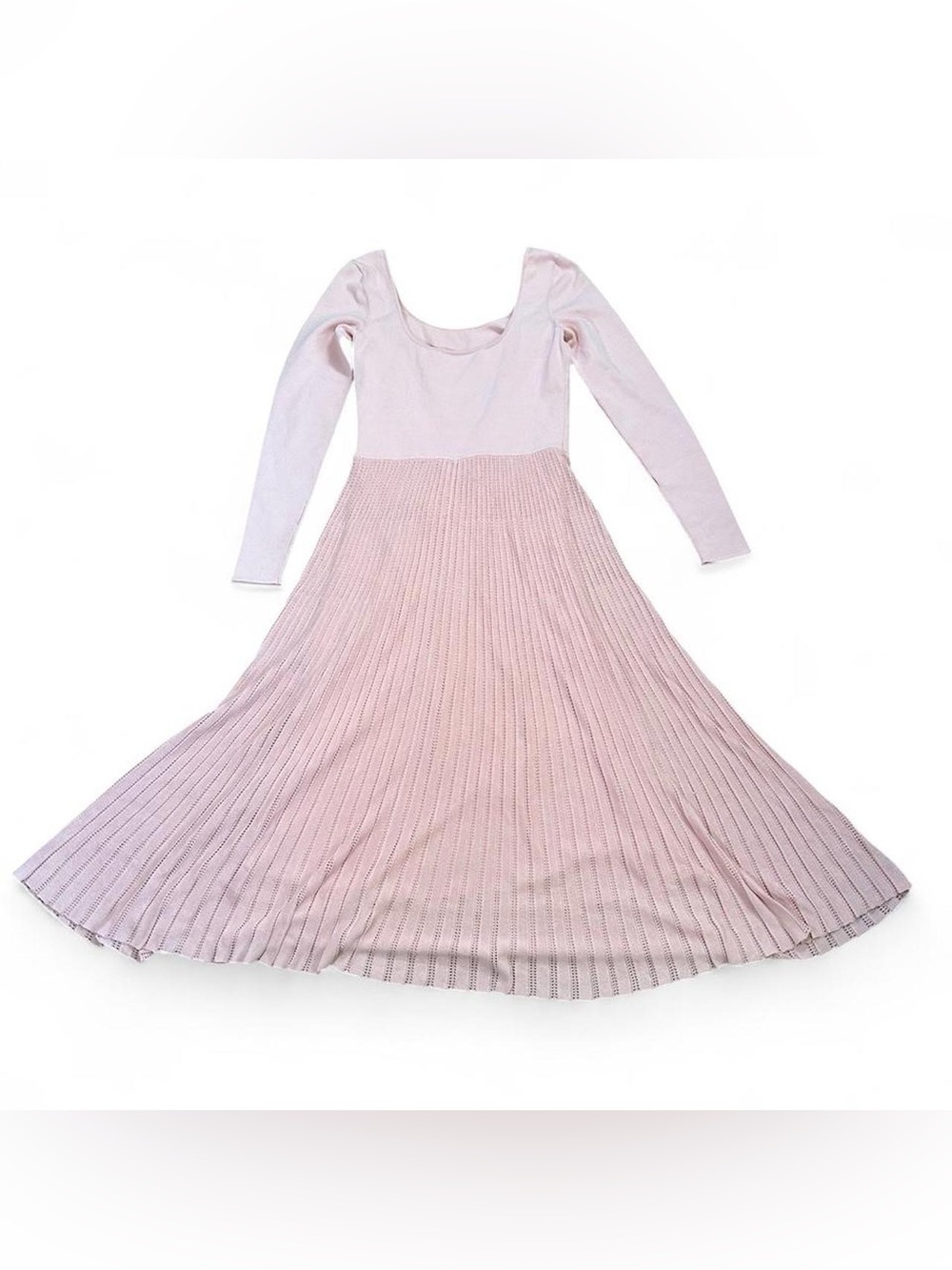 Ralph Lauren Purple Label Women’s Pink Pointelle-Knit Scoopneck Day Dress‎